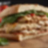 Delicious Chicken Pizza Sandwich with Fresh Basil