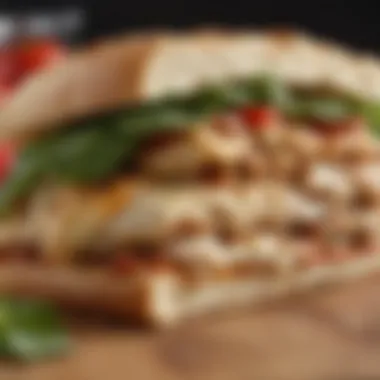 Savory Chicken Pizza Sandwich with a Hint of Fresh Basil Delicious Chicken Pizza Sandwich with Fresh Basil
