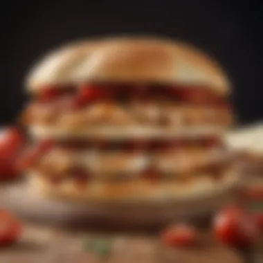 Exquisite Chicken Pizza Sandwich featuring Sun-Dried Tomatoes Gourmet Chicken Pizza Sandwich with Sun-Dried Tomatoes