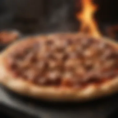 Infusion of Flavorful Aromas Mesmerizing Smoky BBQ Pork Pizza Oven Roasting
