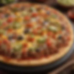 A tantalizing slice of taco pizza topped with fresh ingredients