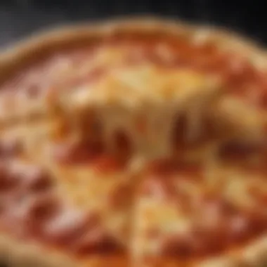 Sensational Bubbling Cheese Delight Close-up of bubbling cheese on a sizzling hot 800 Fahrenheit pizza