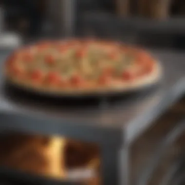 Close-up of seamless welding on stainless steel pizza oven table