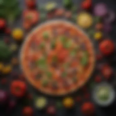 Vibrant Vegetables for Pizza Topping Colorful array of fresh vegetables for topping the air fryer Mexican pizza