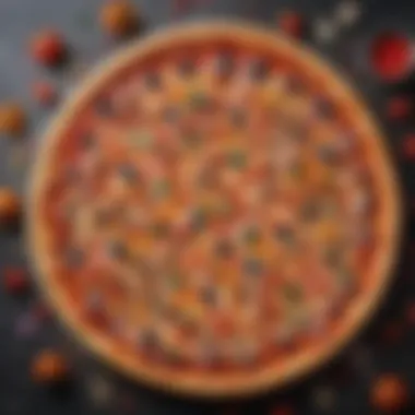 Creative Fusion: Colorful Massy Pizza Toppings An artistic arrangement of colorful massy pizza toppings