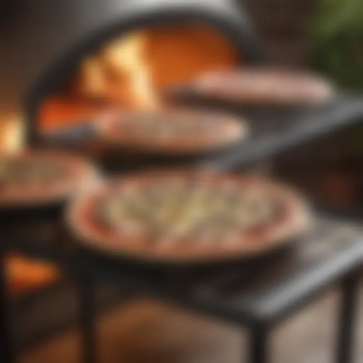 A variety of materials used for pizza oven tables