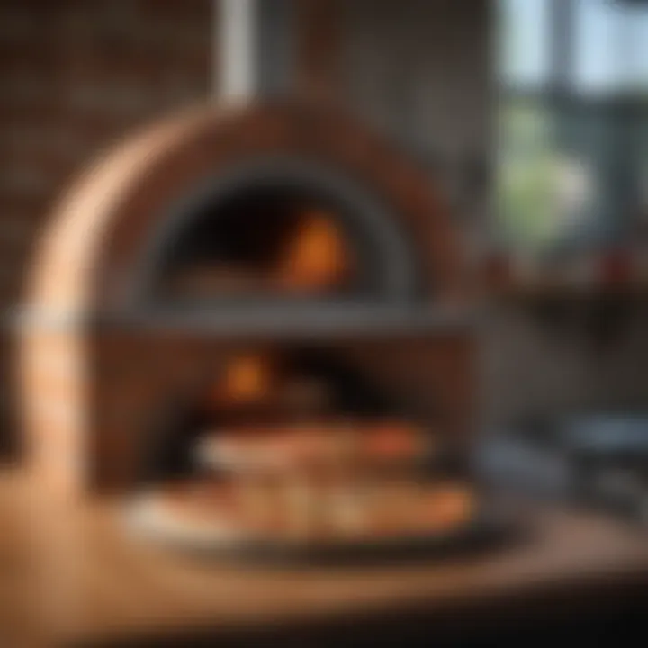 An array of pizza ovens made from different materials like brick and stainless steel