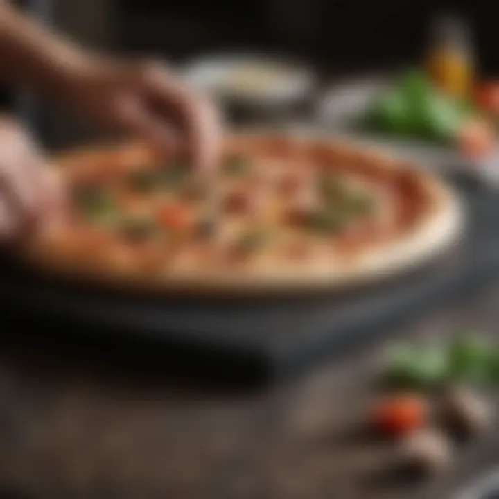 A well-maintained pizza stone demonstrating proper care techniques