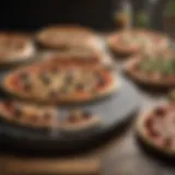 A selection of various pizza stone sets showcasing different materials