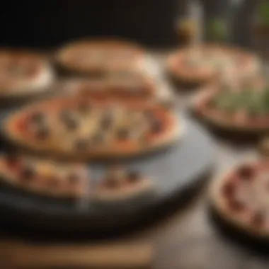 A selection of various pizza stone sets showcasing different materials
