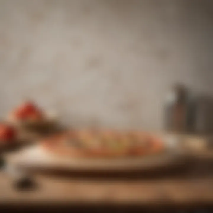 Elegant wooden pizza peel resting on a countertop