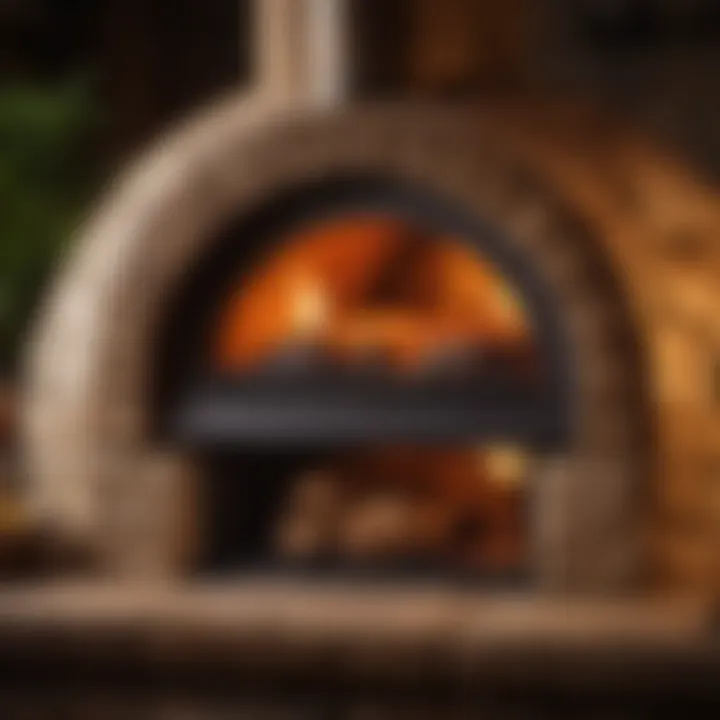 Architectural design of a wood fired oven showcasing intricate details