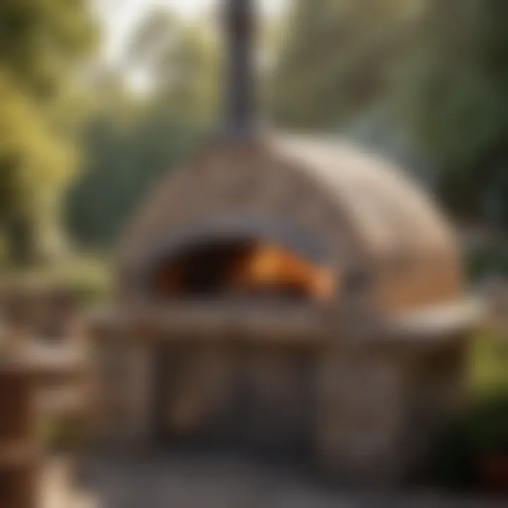 A beautifully designed outdoor pizza oven showcasing unique architectural features