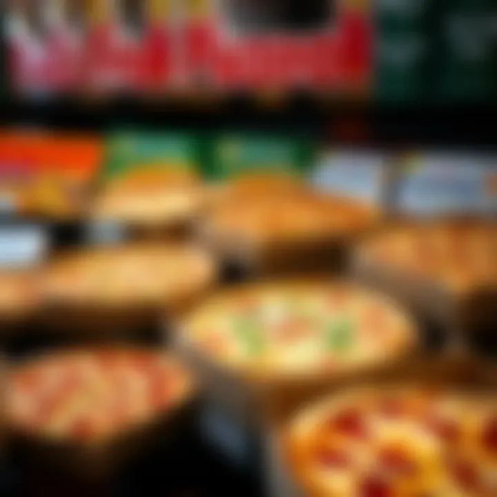 Diverse Selection of Gluten-Free Pizzas at Costco A variety of gluten-free pizzas displayed on a shelf at Costco