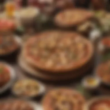 Cultural Gathering with CPK Hawaiian Pizza A cultural gathering featuring CPK Hawaiian Pizza as the centerpiece.