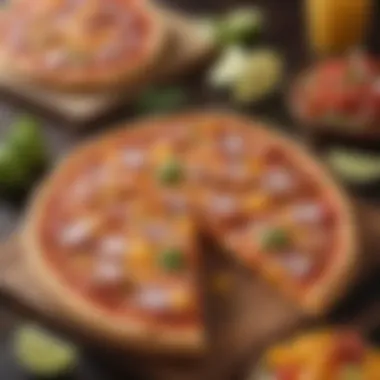 Vibrant Toppings of CPK Hawaiian Pizza A stunning slice of CPK Hawaiian Pizza showcasing its vibrant toppings.