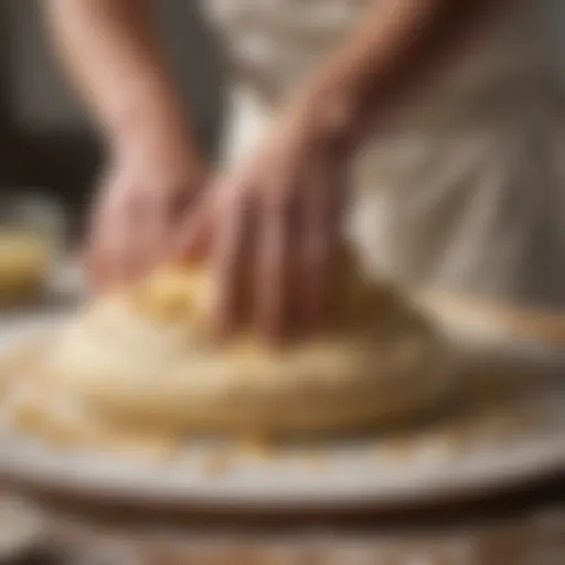 Crafted Dough Being Kneaded