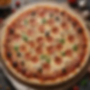 Close-up of a perfectly baked pizza with yeast-free crust