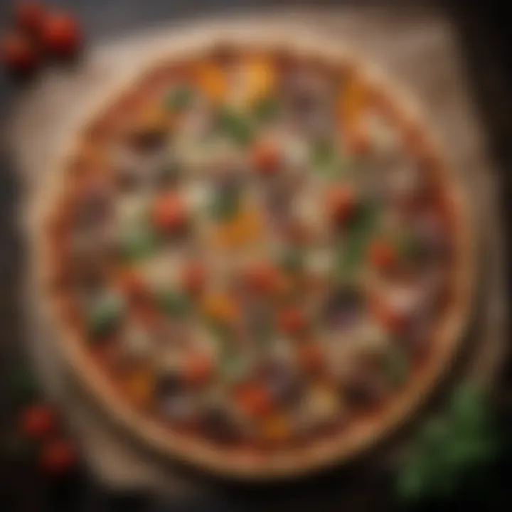 Top view of perfectly baked veg pizza