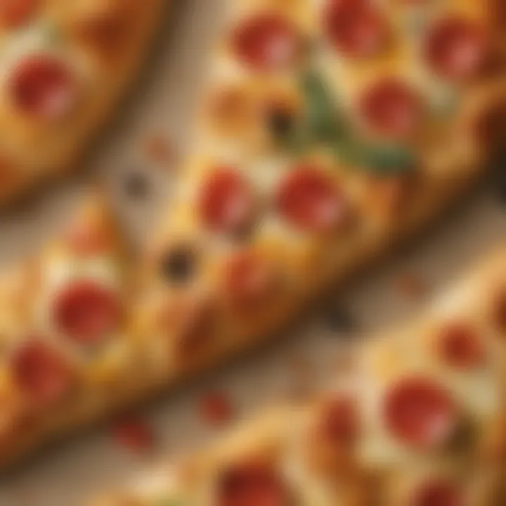 Baked pizza showcasing melted cheese and toppings