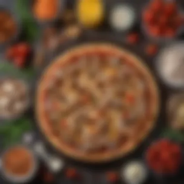 Fresh Ingredients for BBQ Chicken Pizza Ingredients laid out for BBQ chicken pizza preparation, highlighting freshness and color.