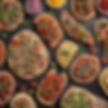 Diverse Selection of Toppings A variety of fresh toppings for flatbread pizza