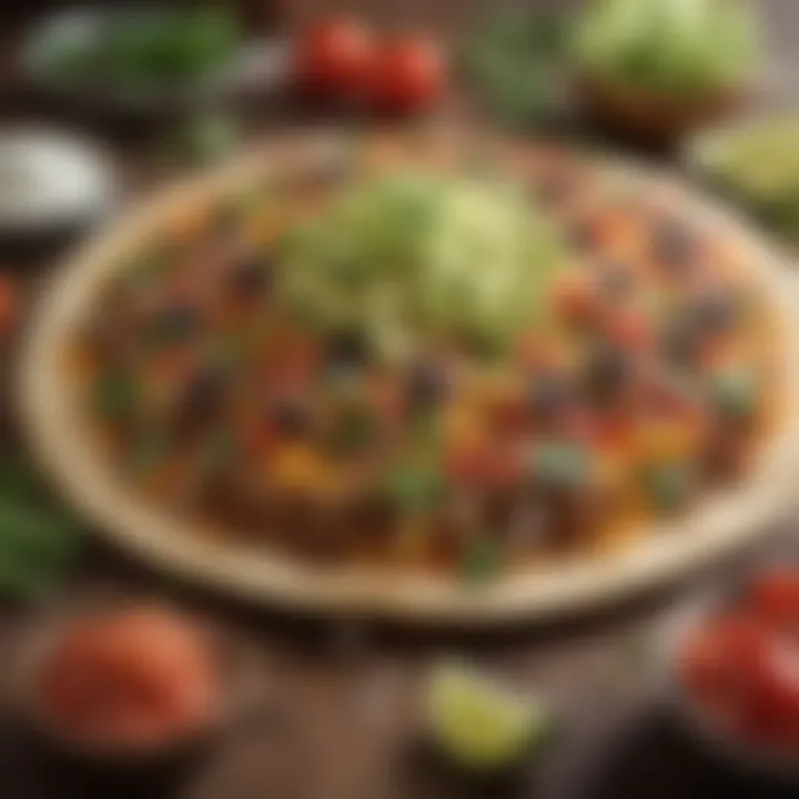Fresh ingredients for taco pizza assembly