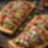 Colorful array of taco pizza toppings