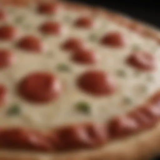 A close-up of the perfect dough texture for thin crust pizza