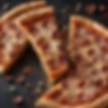 Crispy Slice of Thin Crust Delight A slice of thin crust pizza showing its crispy texture