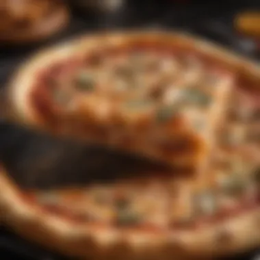 Perfecting the Baking Technique for Yeast-Free Pizza A crispy, golden-brown pizza emerging from the oven