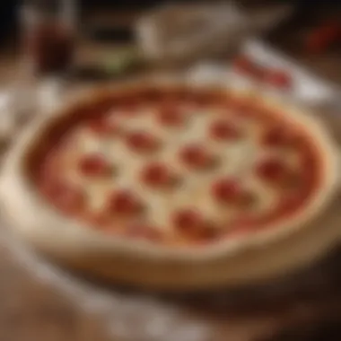Achieving the Ideal Shape for Pizza Dough Without Yeast A perfectly shaped round pizza dough on a wooden surface