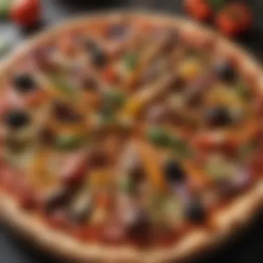 Mouth-watering carbless pizza featuring colorful roasted vegetables