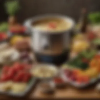 Elegant Crockpot Fondue with Assorted Fresh Ingredients