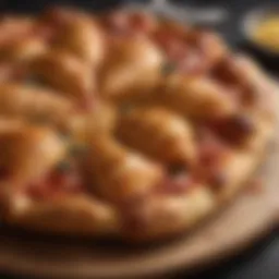 Golden croissant crust pizza fresh out of the oven