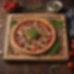 Aromatic herbs and spices on a wooden cutting board