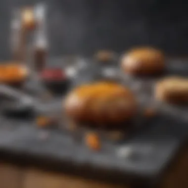 Culinary perfection on stone surface Baking perfection on natural stone surface