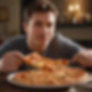 Customer savoring the unique taste of Parmesan crust pizza