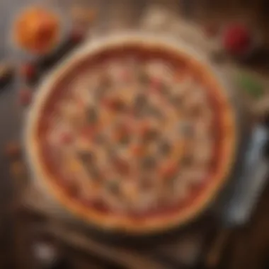 Dessert Pizza in a Cozy Rustic Setting A rustic setting featuring a dessert pizza served on a wooden table