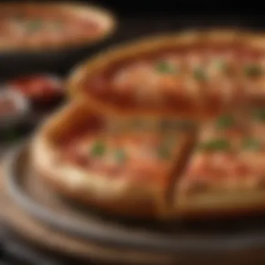 Layers of Deep-Dish Pizza The distinct layers of deep-dish pizza showcasing its unique structure.
