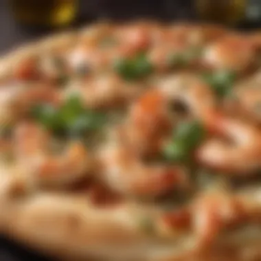 Gourmet Shrimp Pizza with Herb-infused Olive Oil Drizzle Gourmet Shrimp Pizza with Herb-infused Olive Oil Drizzle