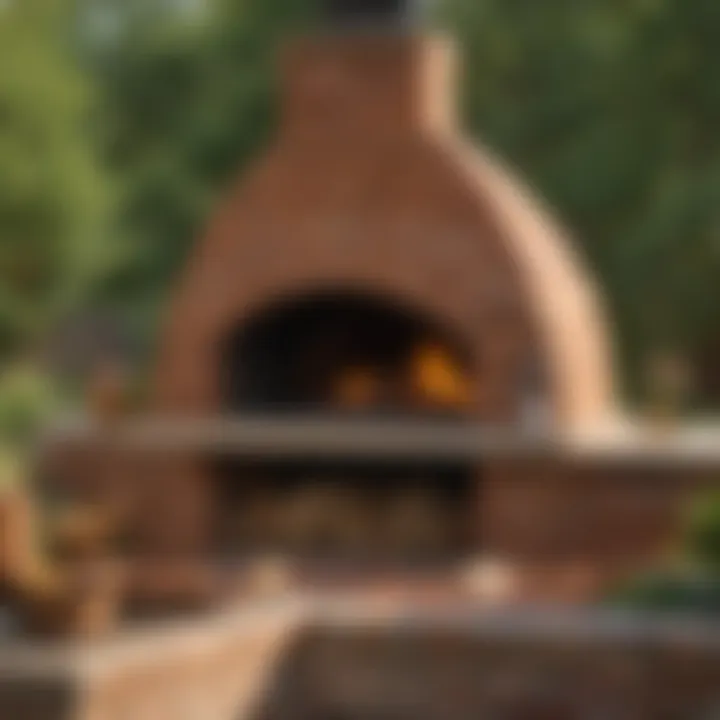 An informative diagram illustrating the layout and components of a brick oven.