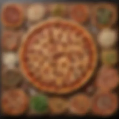 Artistic depiction of diverse pizza offerings from Pizza Hut and Domino's