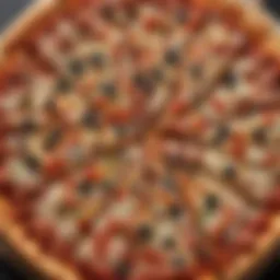 A close-up of Domino's X-Large pizza showcasing its toppings and texture
