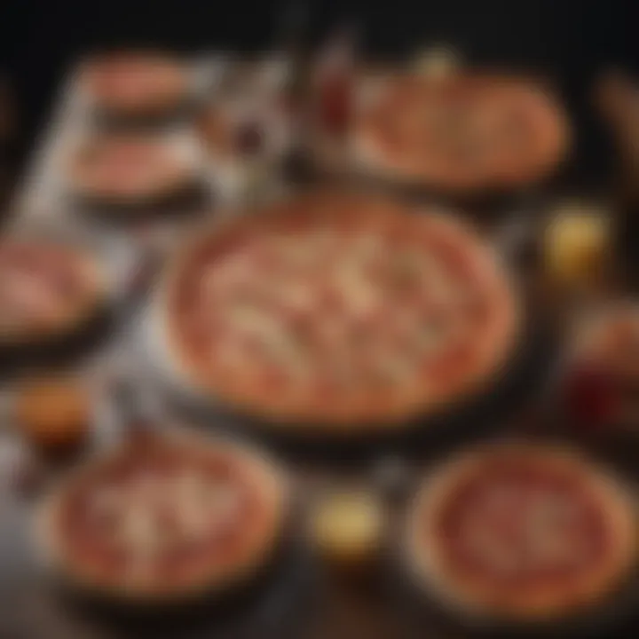 A table setting featuring Domino's X-Large pizza alongside beverages