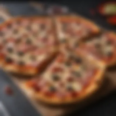 Efficient Slicing of Various Pizzas A variety of pizzas sliced evenly with a double blade pizza cutter