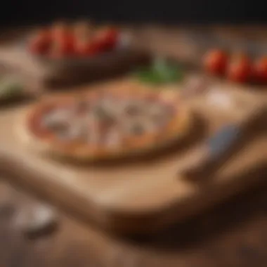 Elegance Meets Functionality: The Eight-Slice Cutter Eight-slice pizza cutter resting on a wooden cutting board