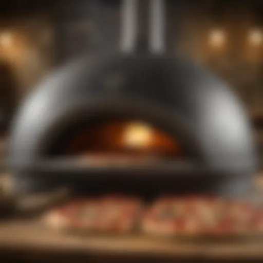 Elegant pizza oven with intricate design