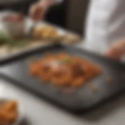 Elegant Stoneware Sheet Pan with Chef's Delightful Creation