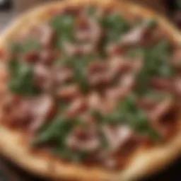 Elegant wood-fired pizza with fresh arugula and prosciutto